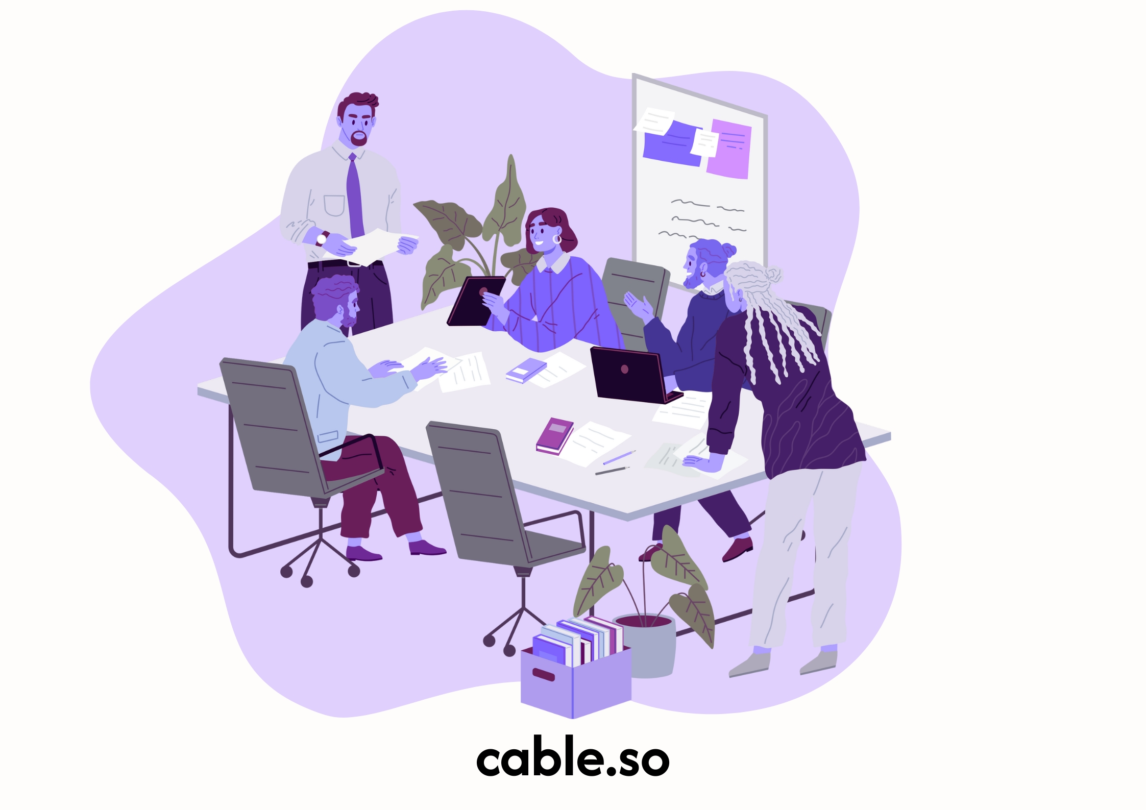 Illustration of employees working on influencer stats for use in 2026.